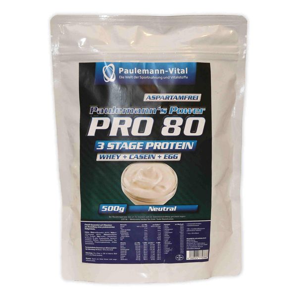 Pro 80 Paulemann-Vital 500 g - Neutral Whey Casein Egg