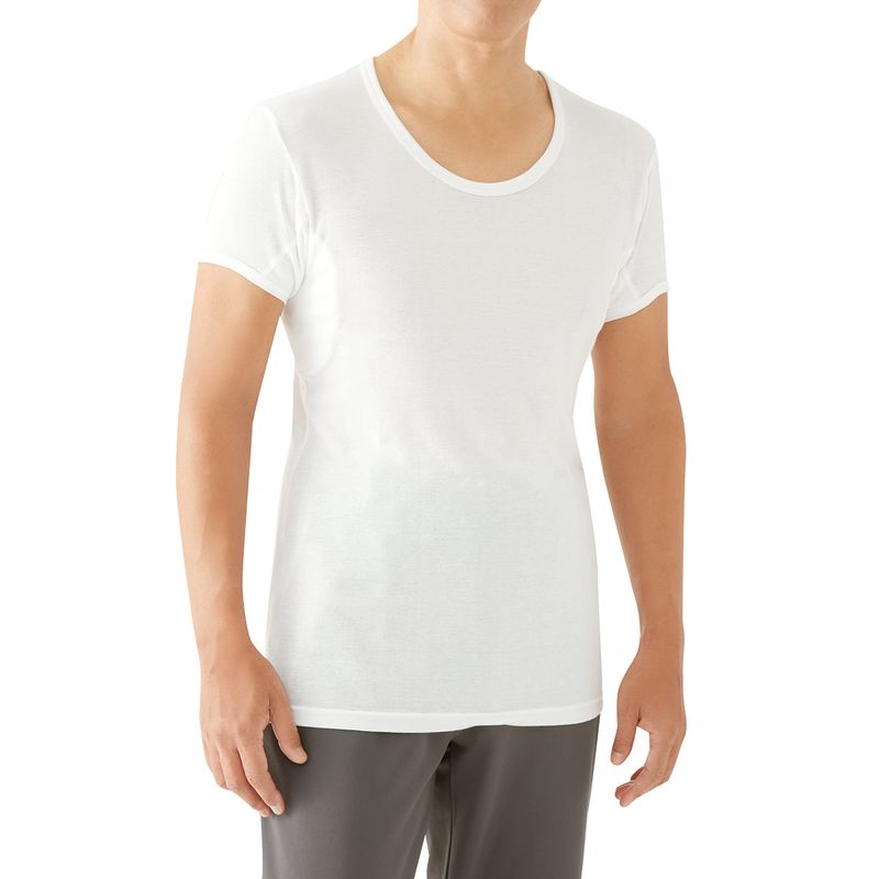 Men's Underarm Sweat Guard U-Neck Inner Wear, White, LL - Online ...
