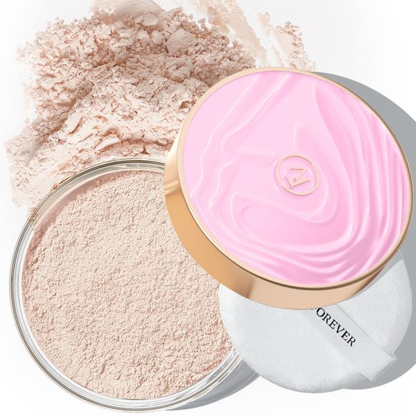 FV Translucent Face Powder, Oil-control and Matte Finish Loose Setting Powder with Long Lasting & Waterproof, Lightweight & Blurring Baking Powder Makeup, Finishing Powder for All Skin Types, Ivory