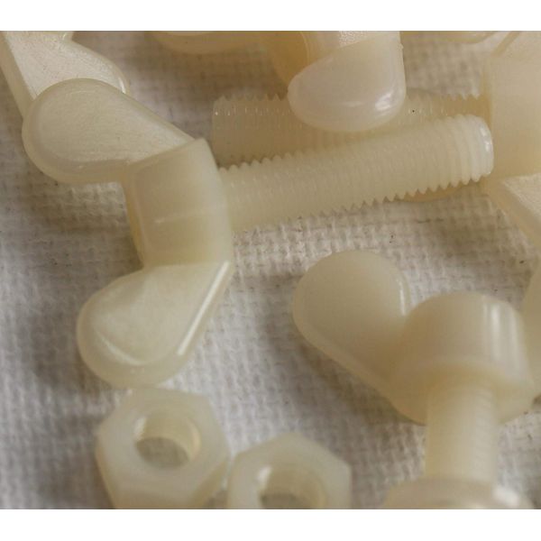 50x Nylon Butterfly, Wing Nut with Thread, Machine Screws, Includes Nuts & washers, M5 x 20mm