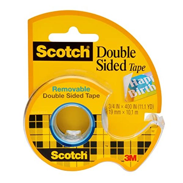 Scotch Double Sided Tape, 3/4 in x 400 in, 1 Dispenser/Pack (667)