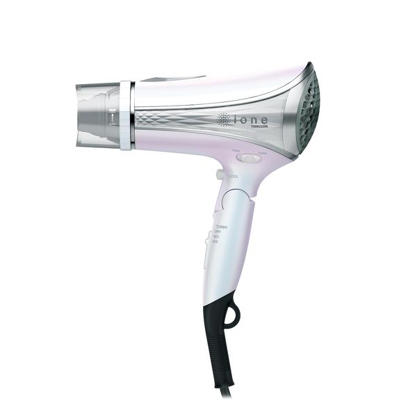 Tescom TID1100B-W Hair Dryer, Negative Ions, Folding, Large Airflow, Easy Extractor Plug, Prismatic White