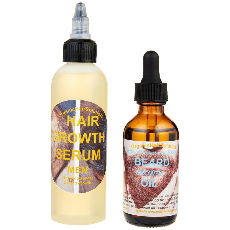 View of Organic Hair Solution-MEN HAIR GROWTH SERUM AND BEARD GROWTH SET-For ...
