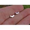 Sterling silver bat stud earrings