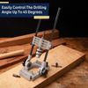 Multi-Angle Drill Guide: 3/8 Inch Shaft with Depth Adjustment for Woodwork