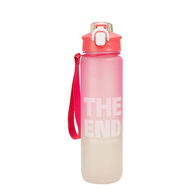 Gradient Color Water Cup Fitness Sports Water Bottle Outdoor Straw