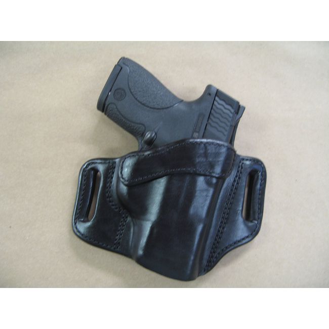 Azula Leather 2 Slot Molded Pancake Belt Holster for Smith & Wesson S&W Shield .45 OWB CCW Black RH