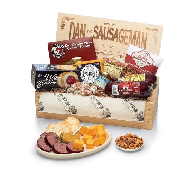 S Favorite Gourmet Gift Basket Featuring Smoked Summer Sausage, Savory Seabear