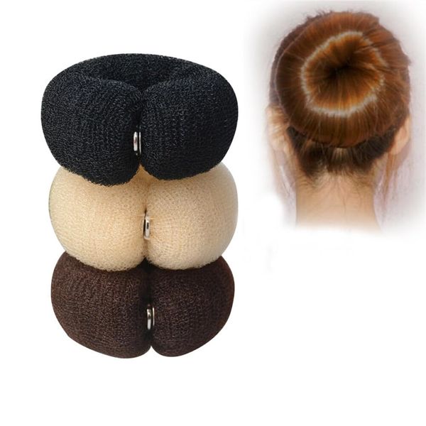 3PCS 20cm Donut Hair Bun Maker Ring Style Bun Hair Bun Maker DIY Hair Foam Ring Shaper Snap Roll Bun Tool for Women(3 colors)