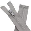 YaHoGa Pack of 2 83 cm Zip Plastic 5 mm Separable Zip for Jackets Grey
