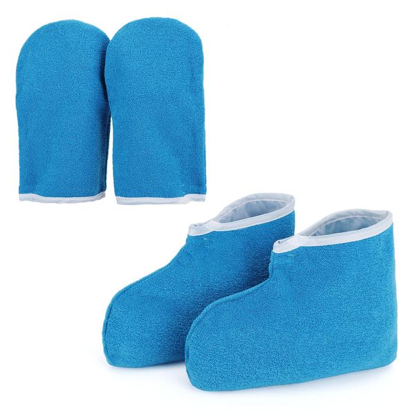 Paraffin Wax Gloves & Booties, Segbeauty Paraffin Heated SPA Mittens Foot Liners, Gloves & Socks for Hot Wax Hand thera-py Bath Thermal Treat-Ment Home DIY SPA Wax Warmer Paraffin Wax Machine Blue