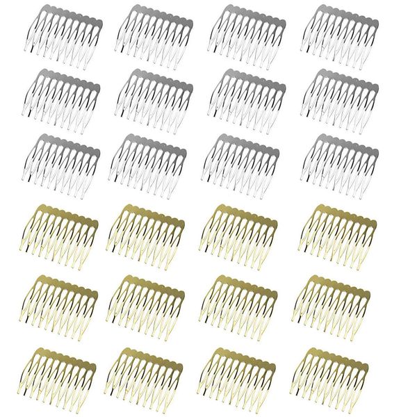 30pcs 10 Teeth Hair Combs Metal Wedding Veil Hair Combs Pins Clips for DIY Jewelry Making Crafts