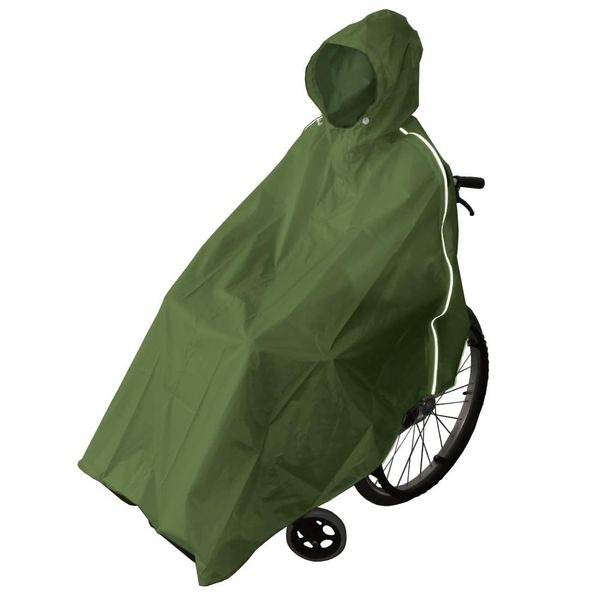 Marju Corporation 02004056 Women's Poncho Rain Poncho for Wheelchairs, Khaki