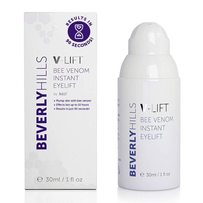 Beverly Hills V-Lift Instant Eye Lift and Eye Tuck Bee Venom Serum for Puffy Eyes, Dark Circles, Wrinkles, and Under Eye Bags Treatment for Women and Men | 30mL (120 Day Supply)