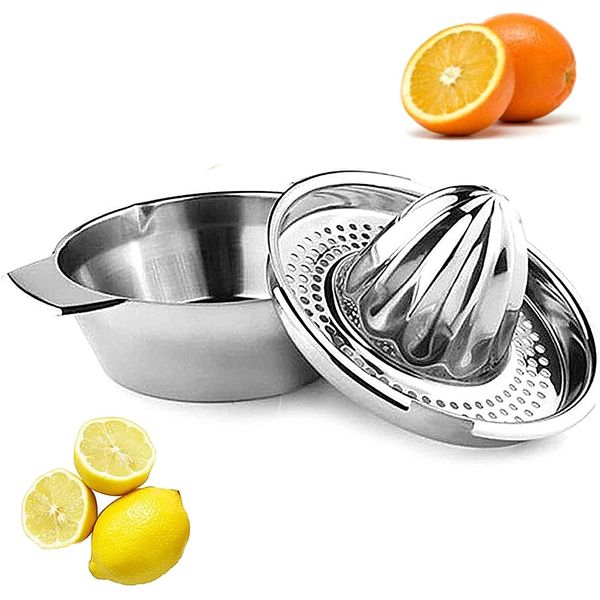 St@llion Lemon Squeezer, Citrus Orange Stainless Steel Metal Juicer, Lime Fruit Hand Squeezer Kitchen Tools Accessory | Robust Orange Grapefruit Lime Hand Reamer Rotation Press (Pack of 1)