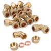 LTWFITTING 12MM OD 90 Degree Compression Elbow, Brass Compression Fitting (Pack of 10)