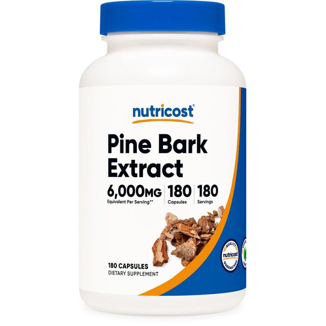 Nutricost Pine Bark Extract 6000mg, 180 Capsules - Non-GMO, Gluten Free