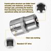 sourcing map 2pcs E-Torx Socket 1/2" Drive E18 External Torx Deep Socket CR-V 6 Point Spline Socket Star Female Bit Socket for Auto Repairs Home Maintenance DIY Hand-Making 1.5" Length