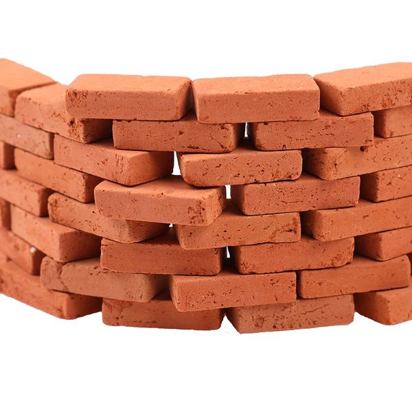 TBoxBo 200 PCS 1/16 Miniature Bricks 0.18inch Mini Red Wall Brick Scale Diorama Scale Model Bricks Mini Bricks Model Sand Table Micro Landscape Accessories DIY Dollhouse Bricks Red Bricks