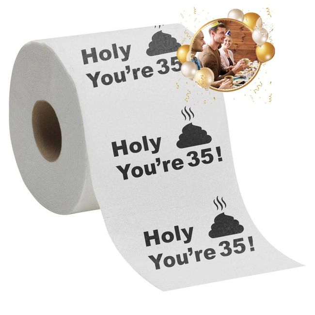 35th Birthday Decorations Toilet Paper for Men & Women - Funny Design Novelty Great Hilarious Gag Laugh – Eco-Friendly, Ultra Soft & Comfortable – Perfect for Birthday Christmas & Party Supplies