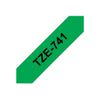 BROTHER Labelling Tape, Black on Green, 18 mm