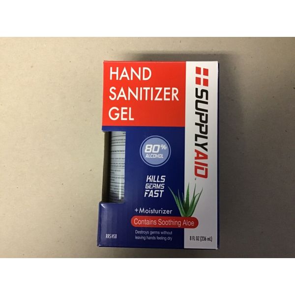 SUPPLYAID 80% Alcohol Hand Sanitizer Gel with Aloe | FDA # 74035-1051-5 | 8-Oz