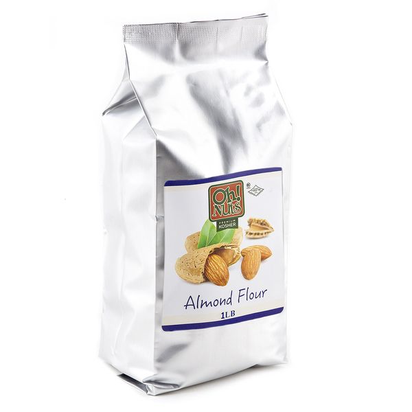 Oh! Nuts Almond Ground Flour Meal | All Natural, Unblanched Almond Flour | (1 LB - 16oz) Resealable Bulk Pack | Finely Ground Flour for Cooking & Baking