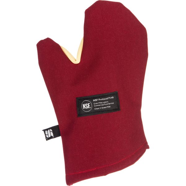 San Jamar KT0212 Cool Touch Flame Conventional High Heat Intermittent Flame Protection up to 900°F Oven Mitt, 13" Length, Red