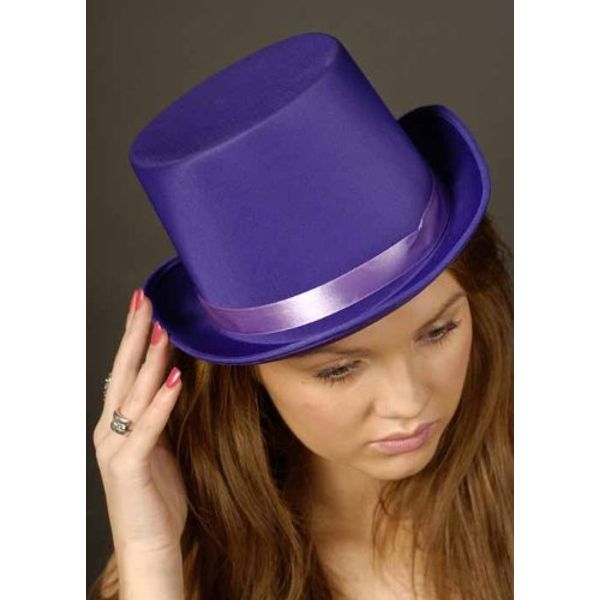 Struts Adult Size Purple Satin Top Hat