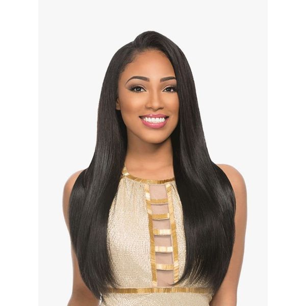 Sensationnel Empire Yaki weave hair - virgin Human hair extensions Yaki texture hair for weaving and sew in styles - Straight Yaki 1 pack (18 inch, BG)