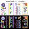 HOWAF 20 Sheet Neon Temporary Tattoos, Neon Tattoos Glow In The Dark Tattoos UV Tattoos Neon Waterproof Tattoo Stickers Fake Tattoos Glow In The Dark Tattoos for Kids Adults Women Girls Face Body Art