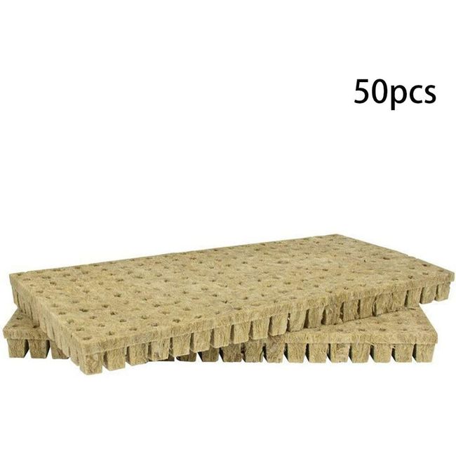 Decorlife 1.5" Rockwool Cubes, Starter Plugs for Hydroponics, 2 Sheets of 49 Plugs (98 Plugs Total)