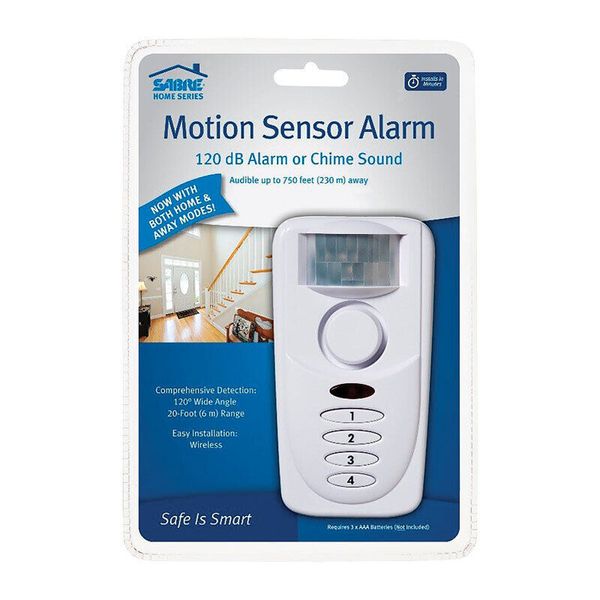 Sabre HS-MSA 120 dB White Plastic Motion Sensor Alarm 1.5 L x 5 H x 2.75 W in.