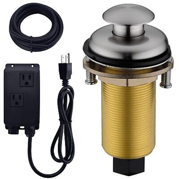 Garbage Disposal Air Switch Kit,With Long Button (Solid Brass) for Sink Top,W...