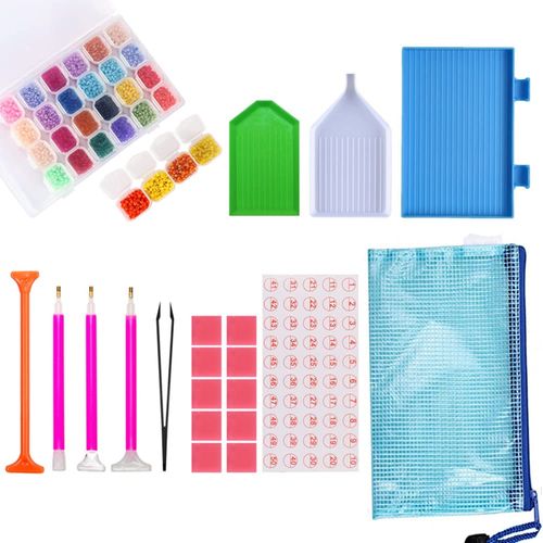 Winuin Diamond Paint Tool, 5D Diamond Art, Set of 21, Diamond Painting Tools, Beginners, Point Drill Pen, Diamond Dish, Diamond Bag, Diamond Painting Tool, Convenient Storage