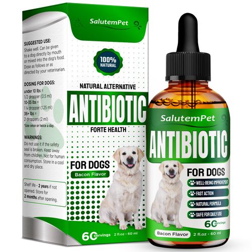 Natural Antibiotics for Dogs and Puppies | Antibiotics for Dogs of All Ages | Herbal Ingredients | Helps with Allergies and UTIs | for Balanced Digestion | Joint Care | Bacon Taste | 2 Oz