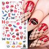 5D Halloween Nail Art Stickers Stereoscopic Embossed Nail Art Stickers Decals with Adhesive 5D Halloween Sticker Decoration for Women Girl Children Kids