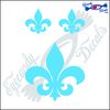 Eyecandy Decals Fleur DE LIS 4" Decal Sticker Plus 2 Small Light Blue