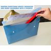 M1SS 80pcs (Sky Blue + White) A4 Dual Pockets Stud Popper Wallets Lightweight Document Folder with Two snap Buttons, Sorting & Storage Paperwork Best for Office, School