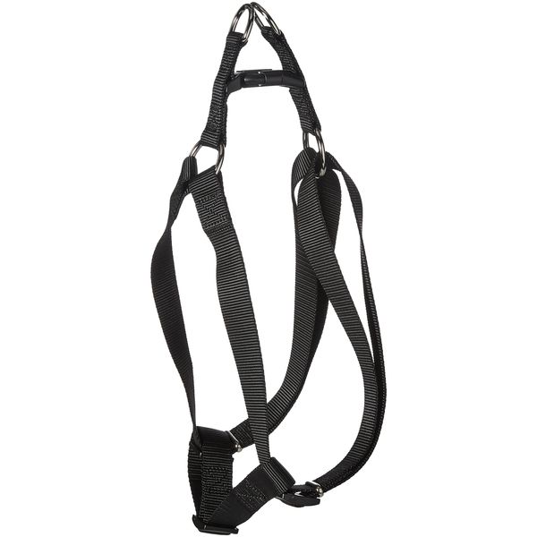 Guardian Gear Nylon 2-Step Dog Harness with Nickel-Plated Swivel Clip, Fits Chests 25" to 40", Black