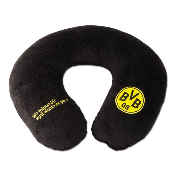 Borussia Dortmund Unisex BVB nakkepude Neck Pillow, Black/Yellow, 34 x 31.5 cm EU