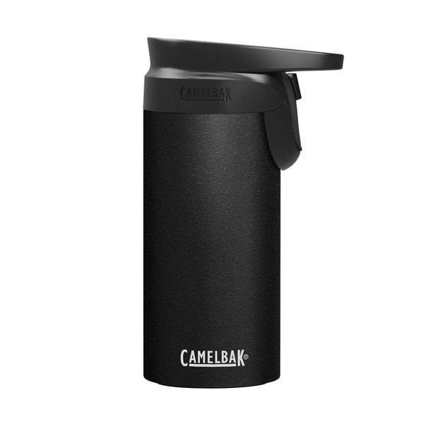 CamelBak Forge Flow Coffee & Travel Mug, Insulated Stainless Steel - Non-Slip Silicon Base - Easy One-Handed Operation - 12oz, Black