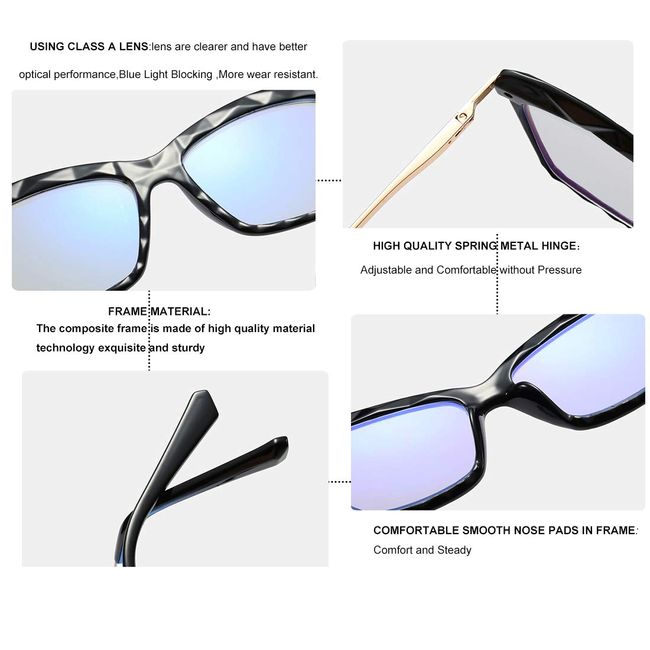 Metal Anti-Blue Light Cat Eye Optical Glasses For Women Clear Lens Glasses  Frame