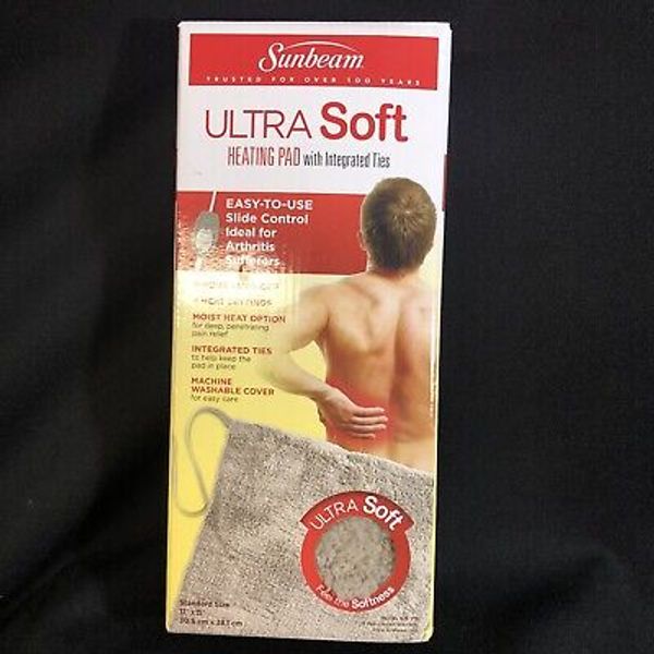 Sunbeam Heating Pad for Pain Relief Standard Size Ultra-Soft 4 Heat Settings @21