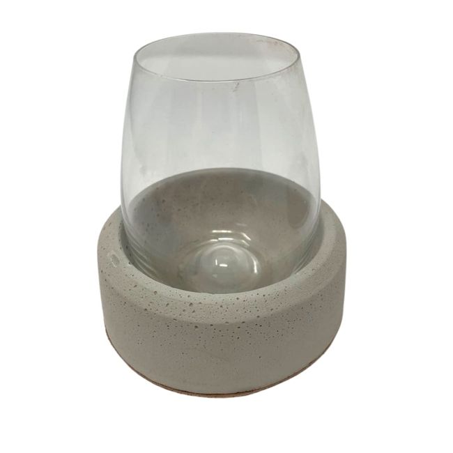 Gray Concrete Stemless Wine Glass Holder & Chiller - Prevents Wine from Tipping Over - Store in Freezer to Keep Wine Chilled - Handmade in USA! (1)