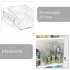 Smart Design Pull-Out Stackable Storage Bin with Removable Dividers - Small - 12.5" D x 8.35" W x 4.13" H - Clear