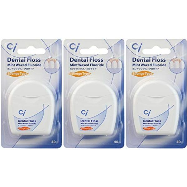 ci Floss Mint Wax Floride Sponge Type 40m Set of 3