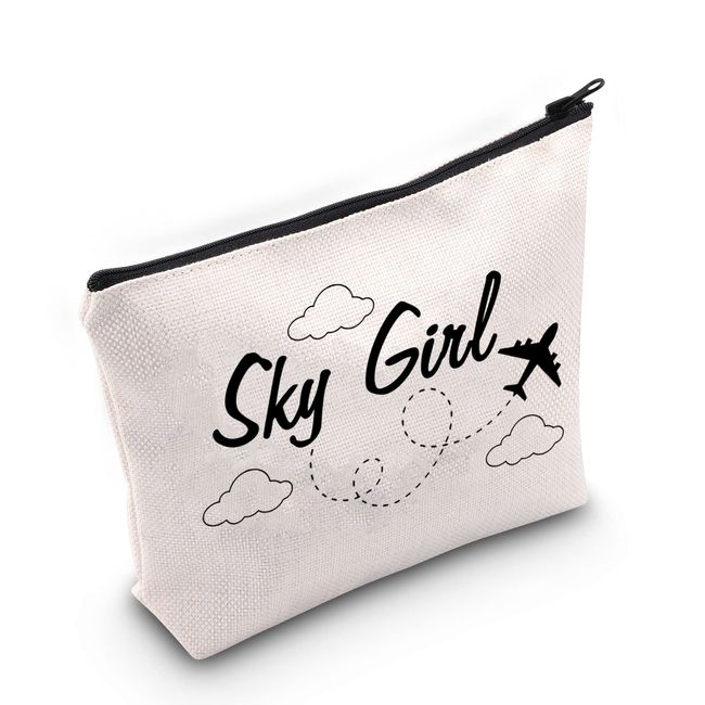 Air Stewardess Geschenk Himmel Mädchen Make-up Tasche Flugbegleiterin Kosmetiktasche Stewardess Luftfahrt Geschenk Flug Schule Student Abschluss Geschenk, Sky Girl