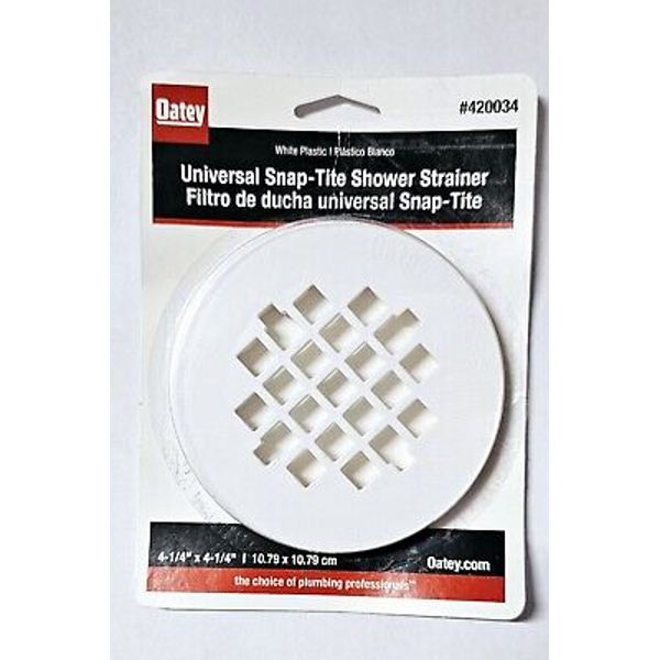 ***OATEY 4 1/4" White Plastic Round Universal Shower Floor Drain Strainer***