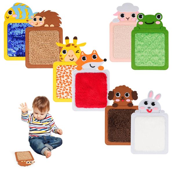 8Pcs Sensory Mats for Kids - Educational Animals Sensory Pads Fidget Toys for Kid Toddler Baby, Autism Sensory Tiles Wall Panel Disorder Toys for Tactile Play/Anxiety Relief, Playful Learning Gift